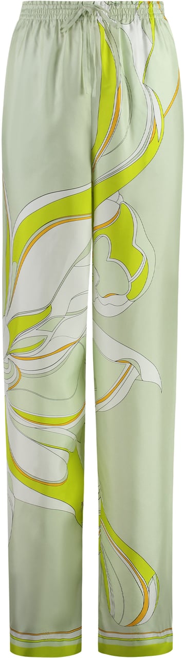 Tory Burch Printed silk pants Groen