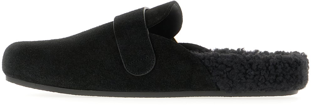 Tory Burch Tory Burch Black suede Mellow slippers Zwart