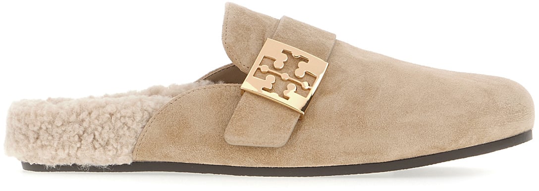 Tory Burch Tory Burch Cappuccino suede Mellow slippers Bruin