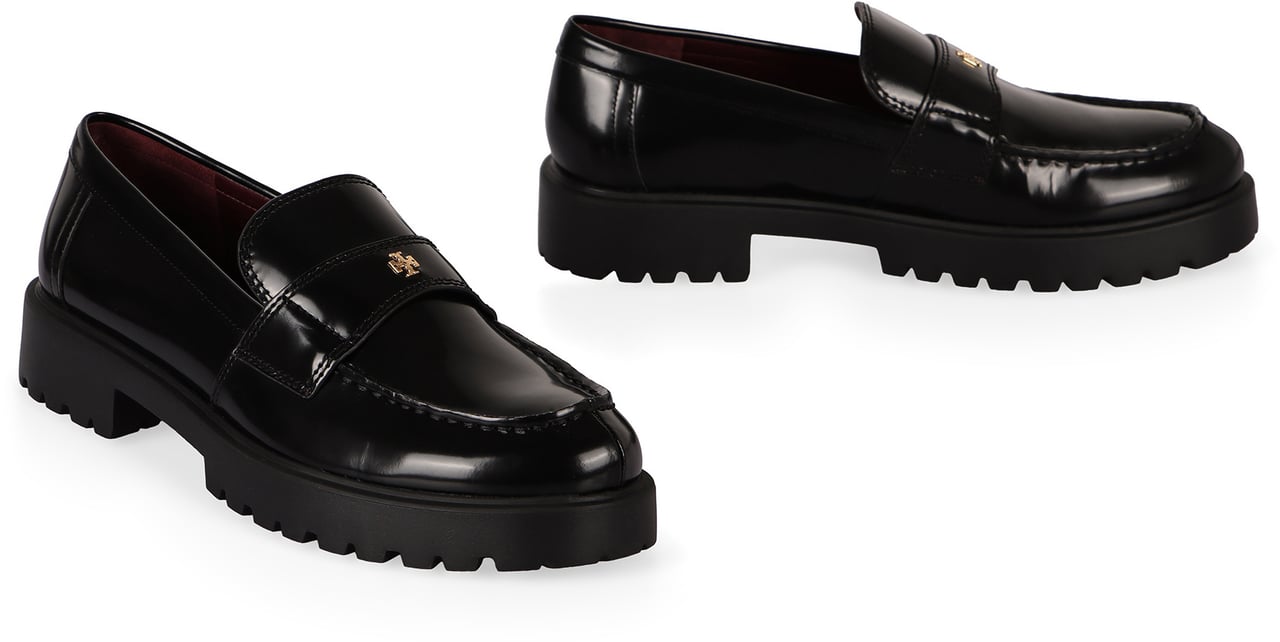 Tory Burch Leather loafers Zwart