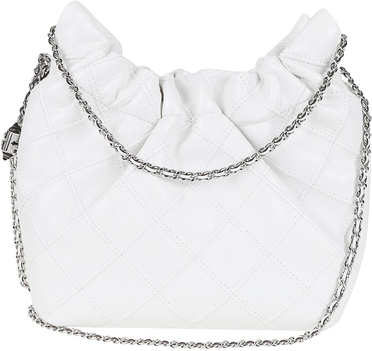 Tory Burch TORY BURCH FLEMING DISTRESSED MINI HOBO BAG Wit