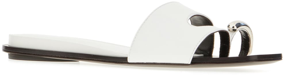 Tory Burch Tory Burch White leather Pierced thong sandals Wit