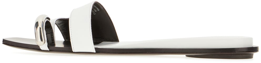 Tory Burch Tory Burch White leather Pierced thong sandals Wit