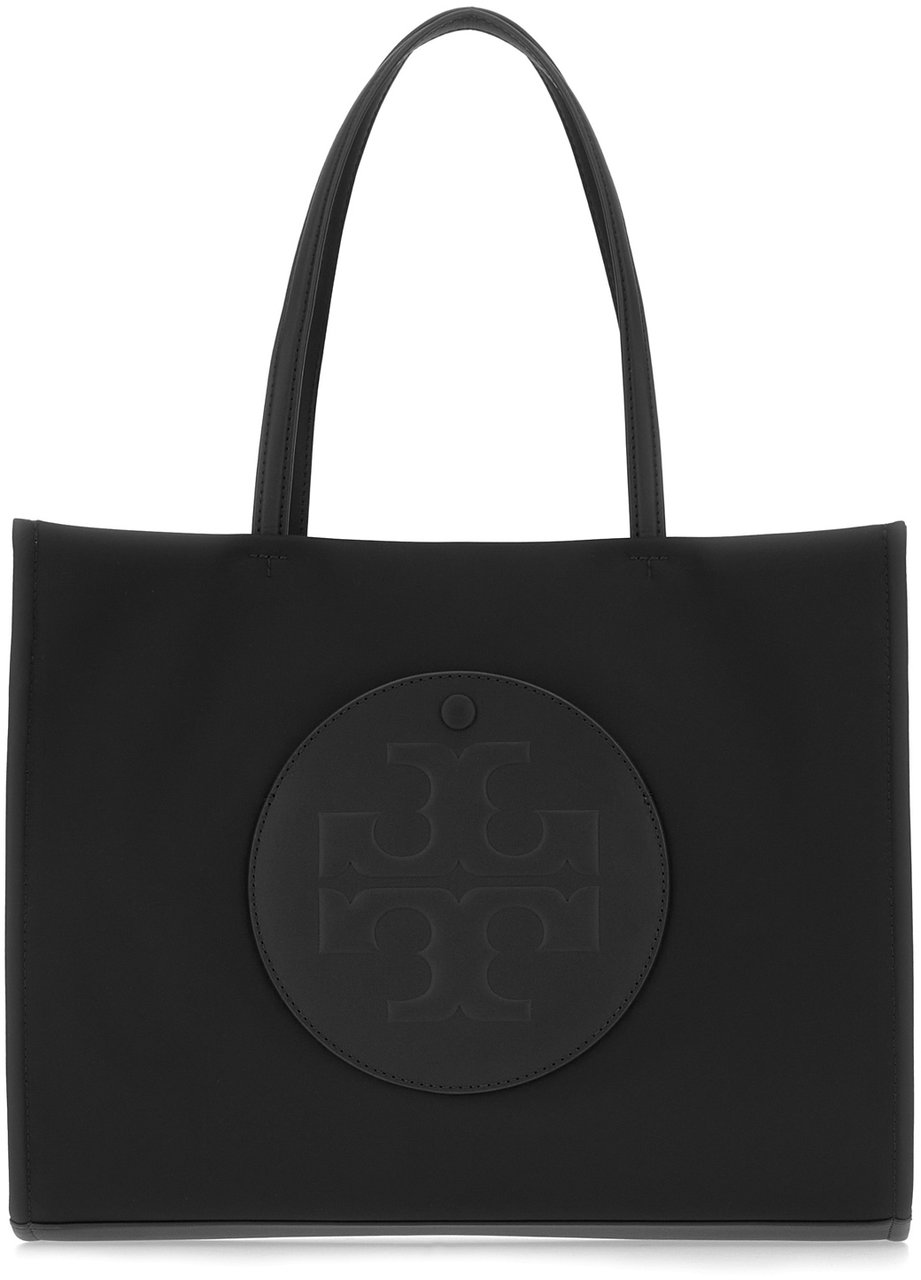 Tory Burch Tory Burch Black nylon small Ella shopping bag Zwart