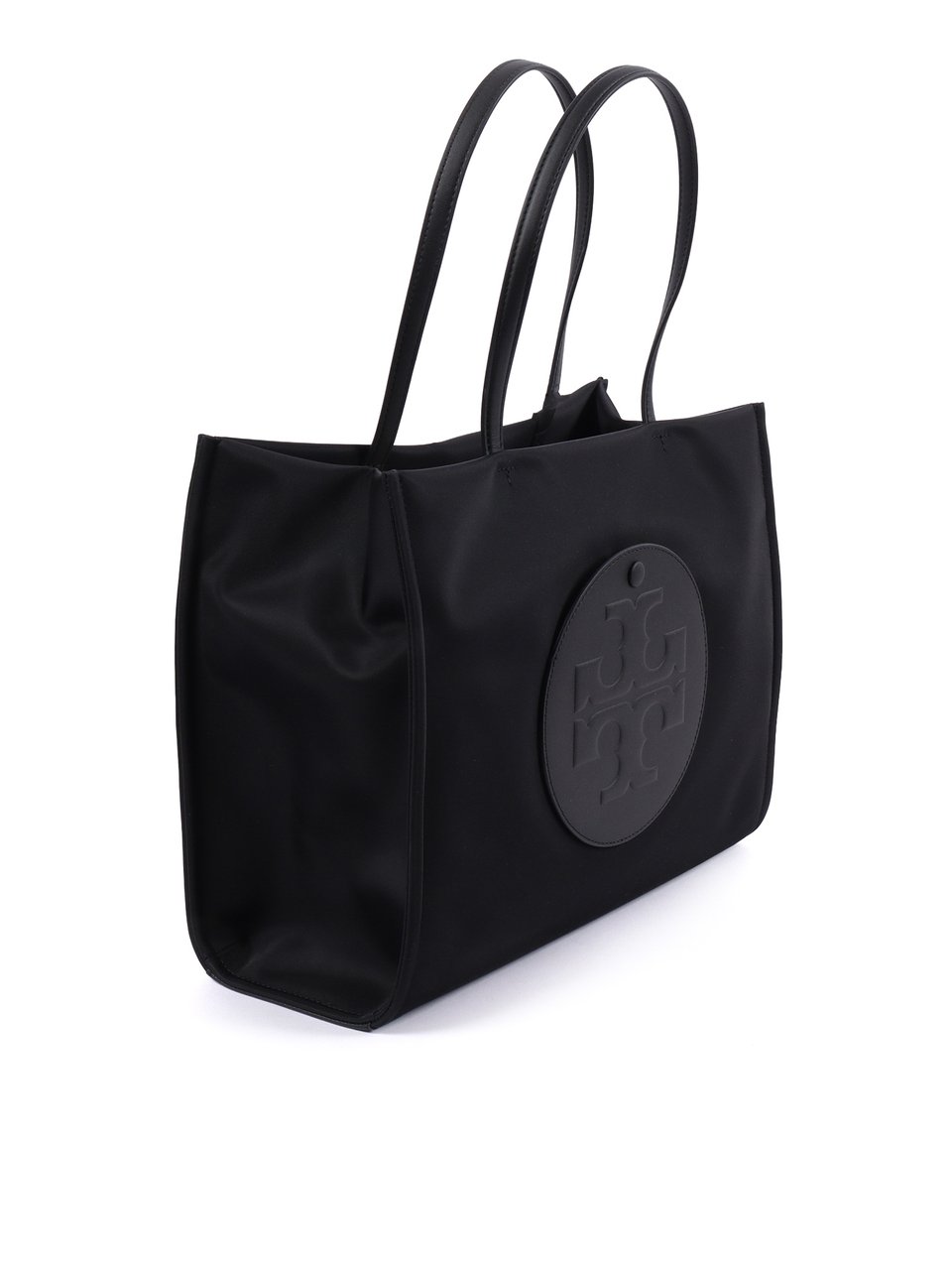 Tory Burch Black Ella Small Embossed Tote Bag Zwart