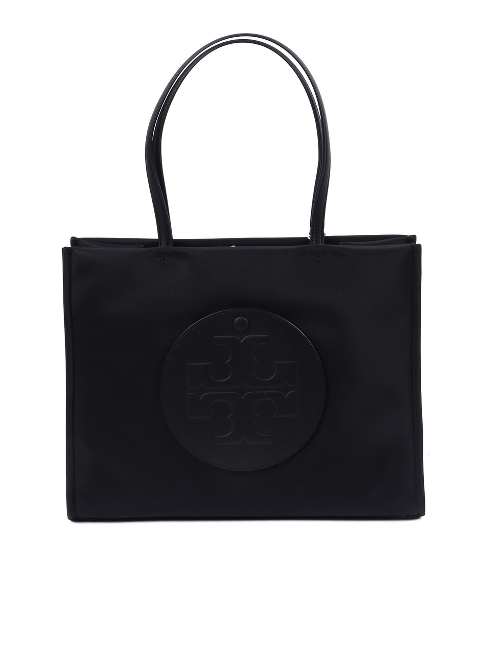 Tory Burch Black Ella Small Embossed Tote Bag Zwart