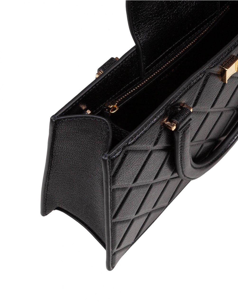 Tory Burch Toryburch fleming east-west leather handbag color black Zwart