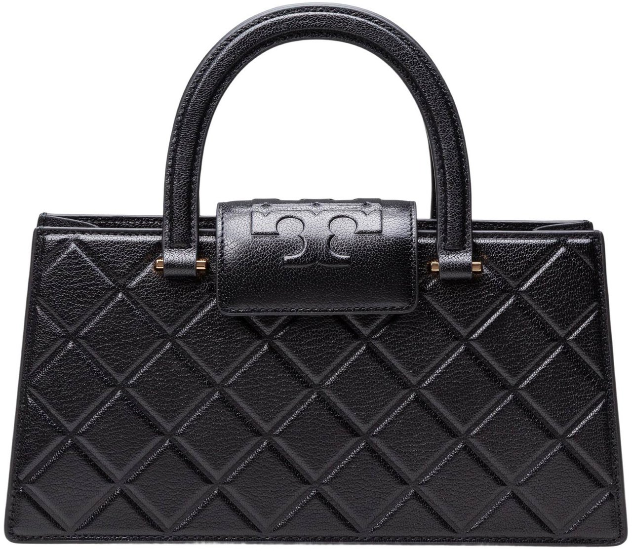 Tory Burch Toryburch fleming east-west leather handbag color black Zwart
