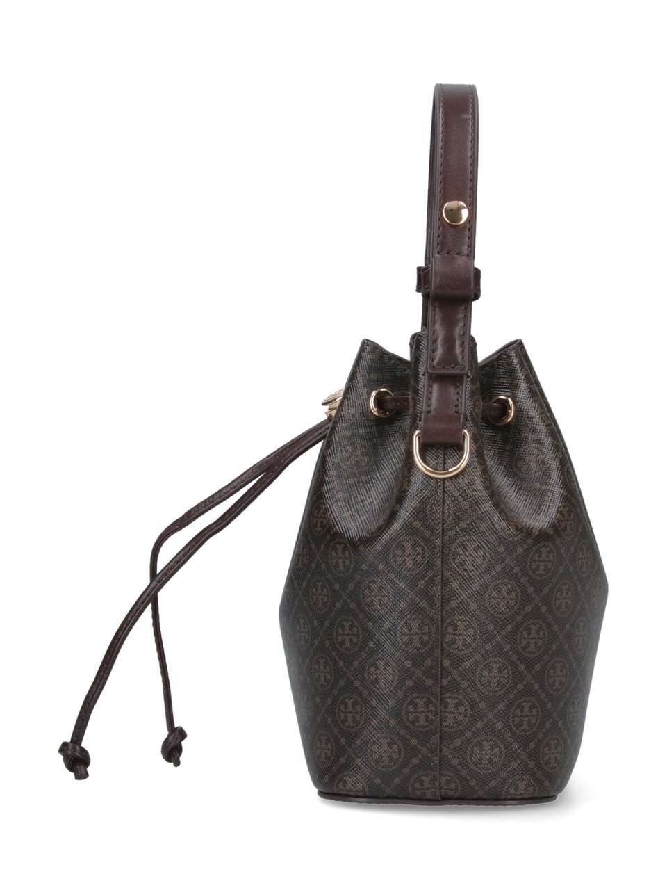 Tory Burch "T Monogram" Mini Bucket Bag Zwart