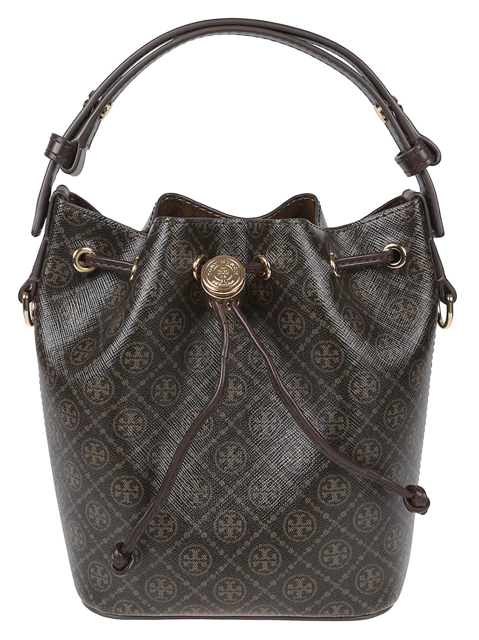 Tory Burch "T Monogram" Mini Bucket Bag Zwart