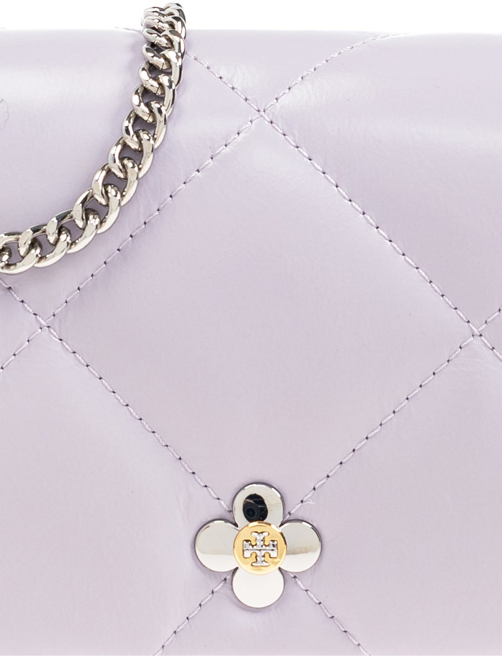 Tory Burch Kira Diamond Quilted Clover Logo Crossbody Bag Paars