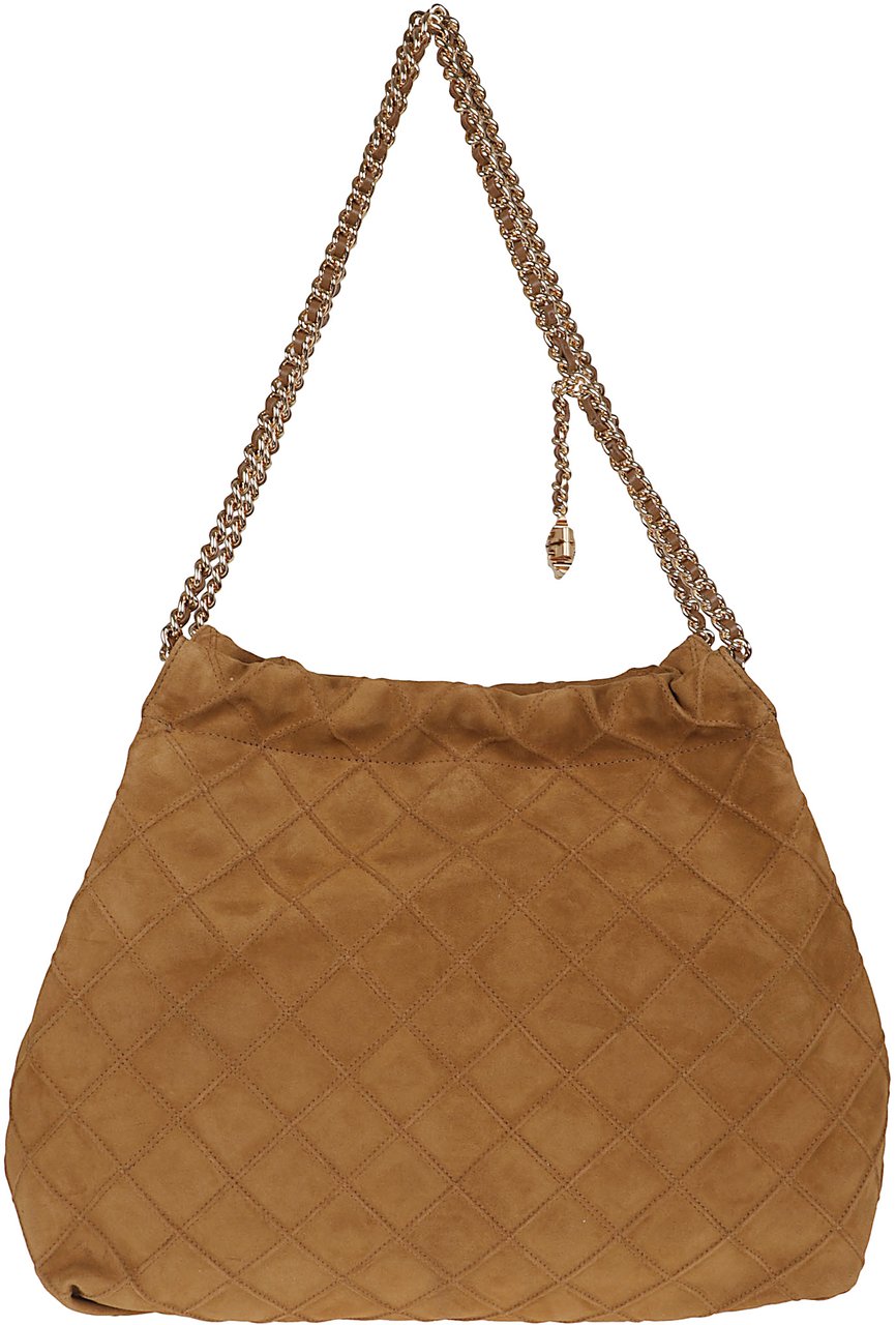 TORY BURCH FLEMING SUEDE HOBO BAG Maroon