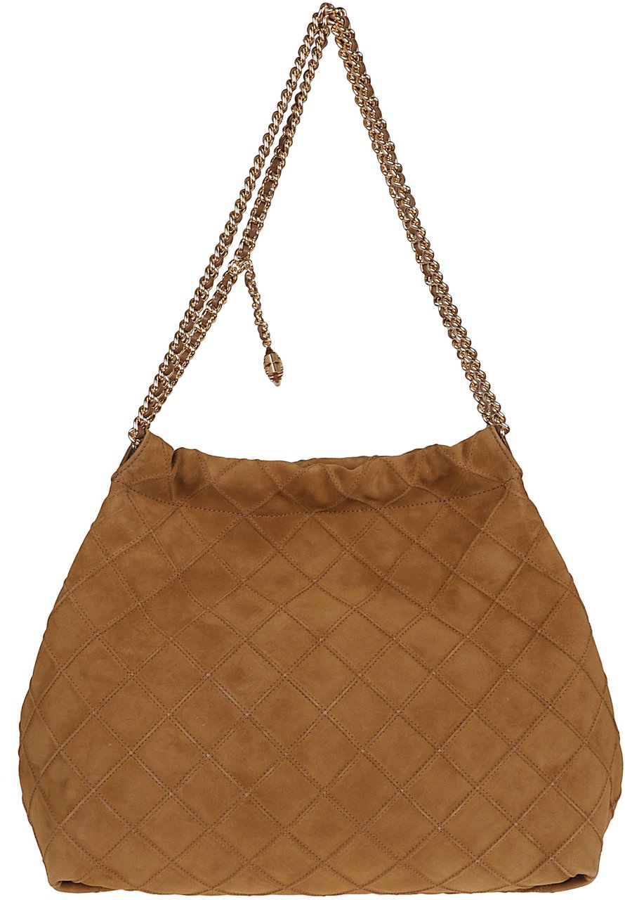 TORY BURCH FLEMING SUEDE HOBO BAG Maroon
