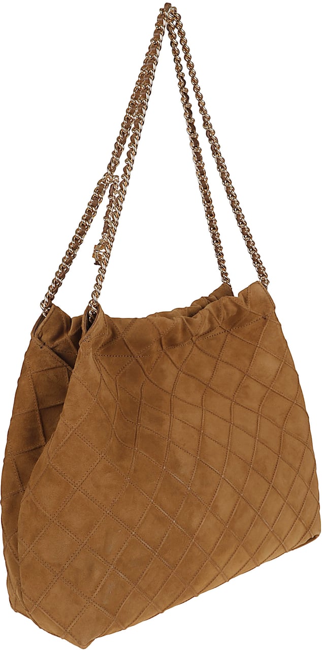 TORY BURCH FLEMING SUEDE HOBO BAG Maroon