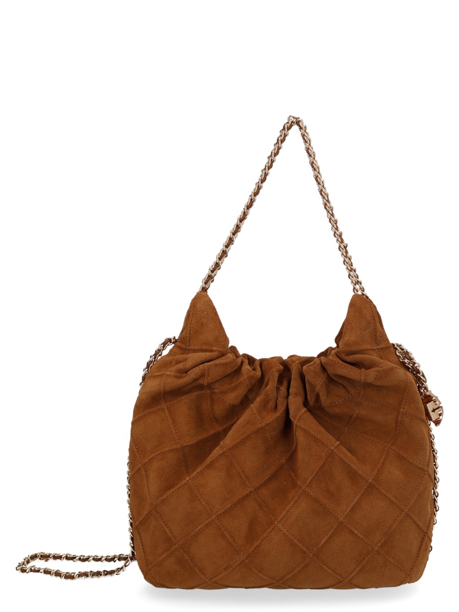 Tory Burch Warm Brown Fleming Ruched Chain Handbag Oranje