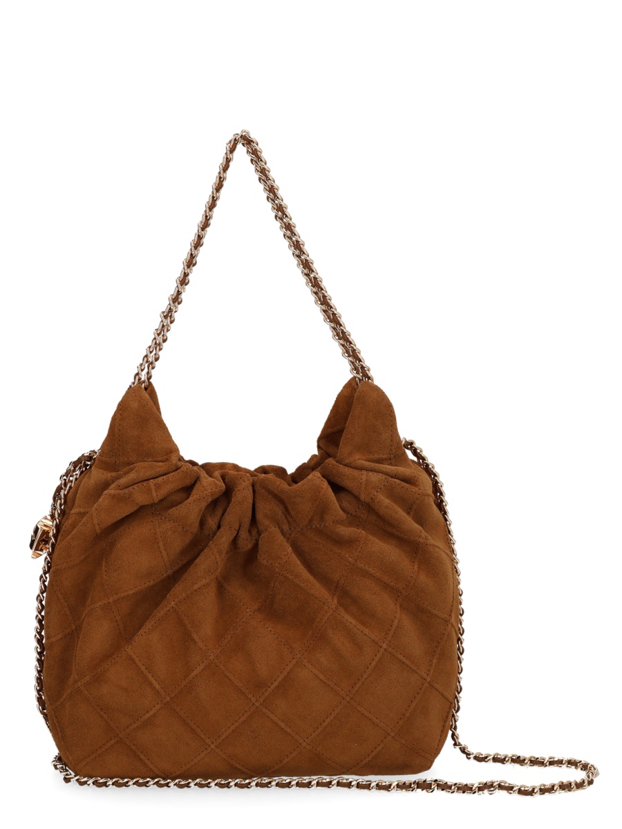 Tory Burch Warm Brown Fleming Ruched Chain Handbag Oranje