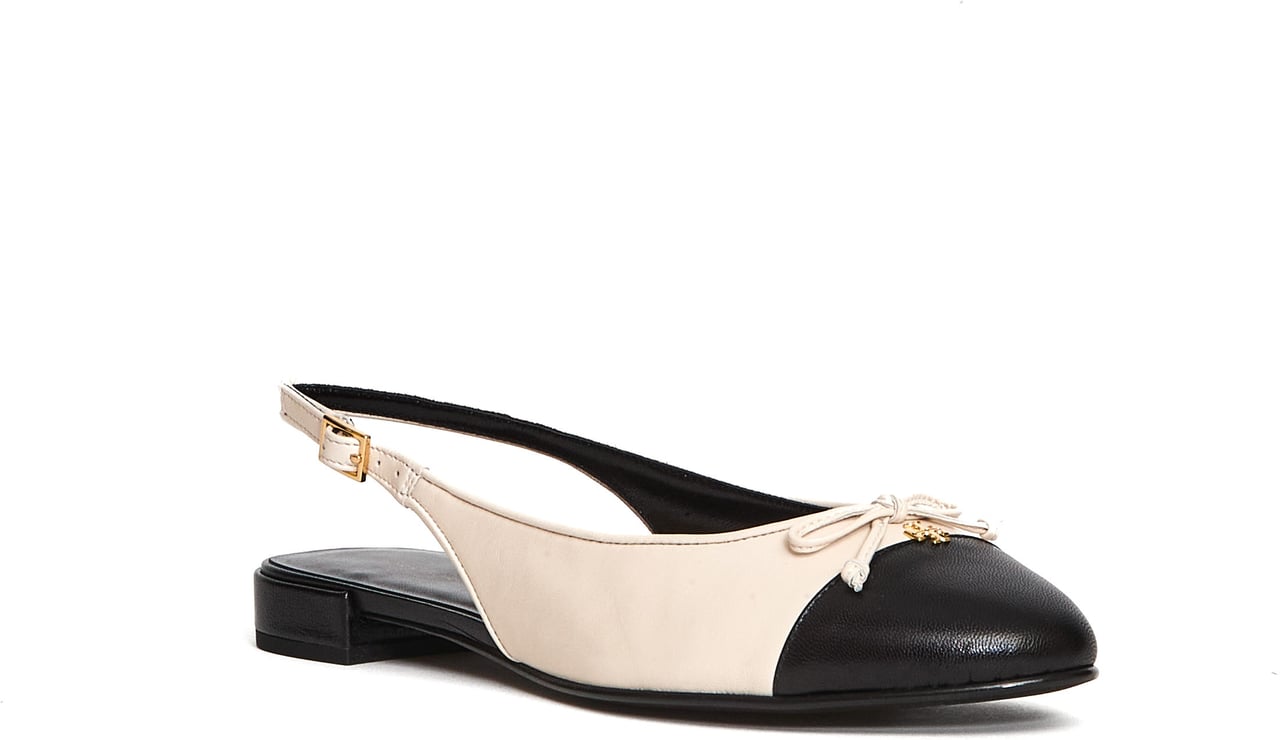 Tory Burch Slingback Con Punta A Contrasto Beige