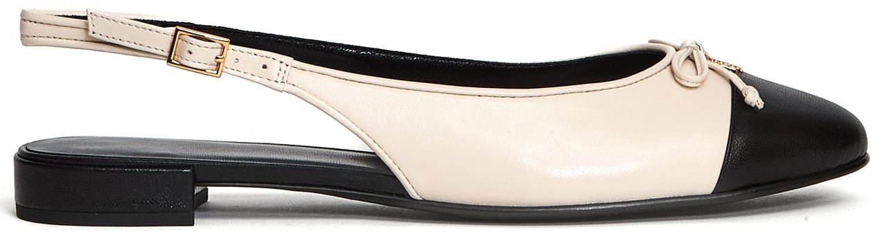 Tory Burch Slingback Con Punta A Contrasto Beige