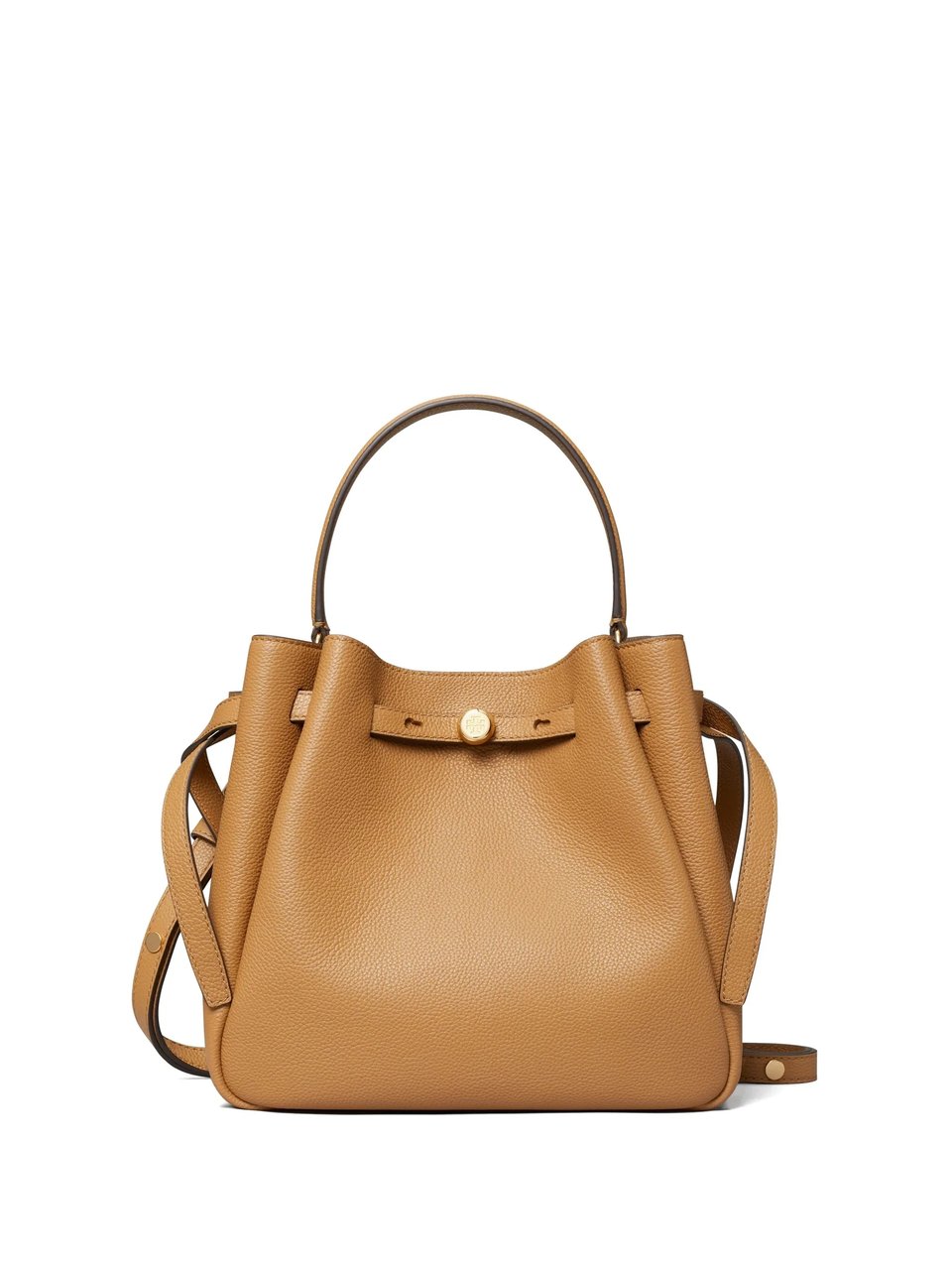 Tory Burch Brown Romy Textured Leather Bucket Bag Bruin