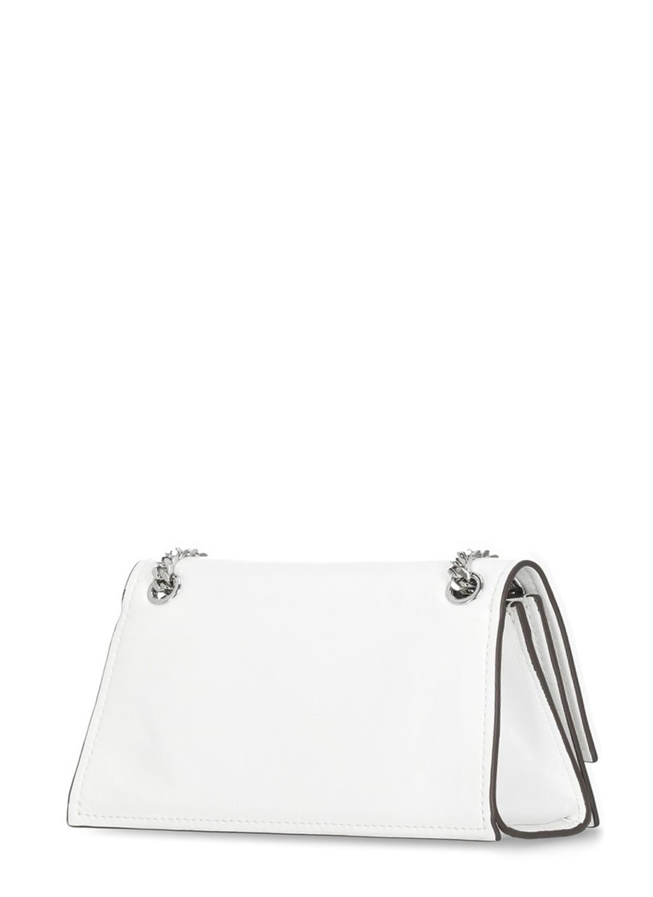 Tory Burch Kira Shoulder Bag In Smooth White Leather With Interlocking Logo Wit