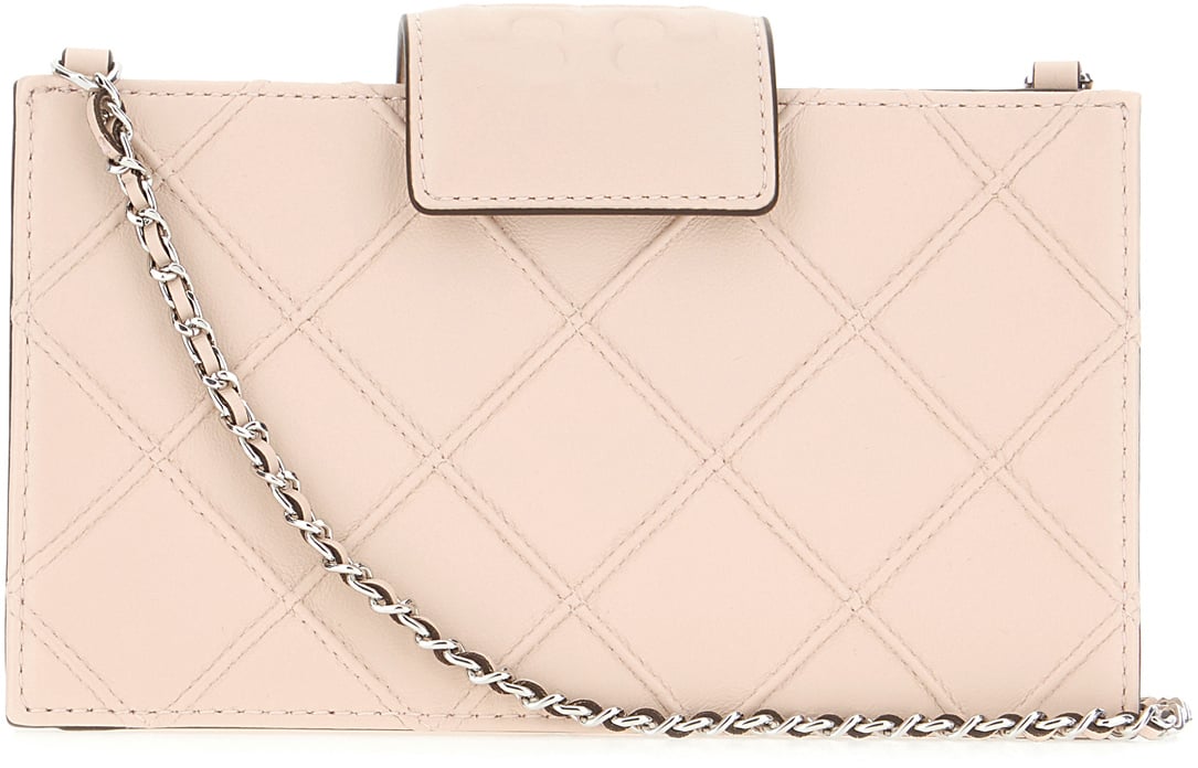 Tory Burch Tory Burch Powder pink leather Fleming crossbody bag Roze