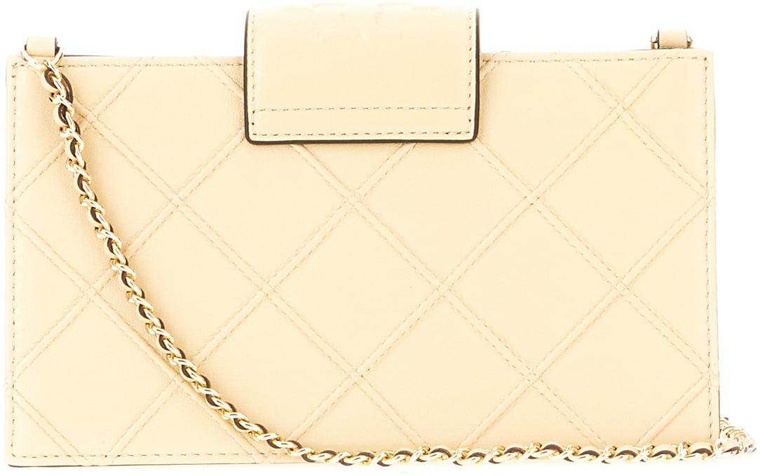 Tory Burch Cream leather Fleming crossbody bag Geel