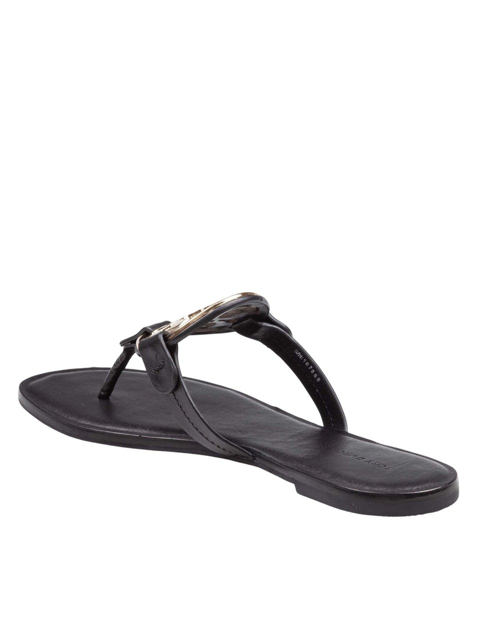 Tory Burch Tory burch metal miller leather flip-flops, black Zwart