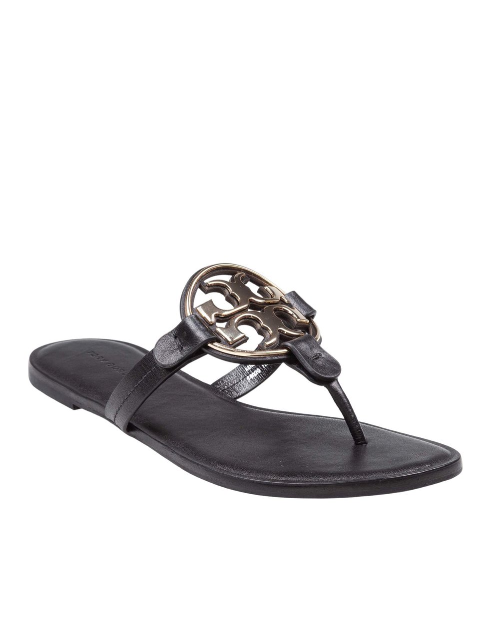 Tory Burch Tory burch metal miller leather flip-flops, black Zwart