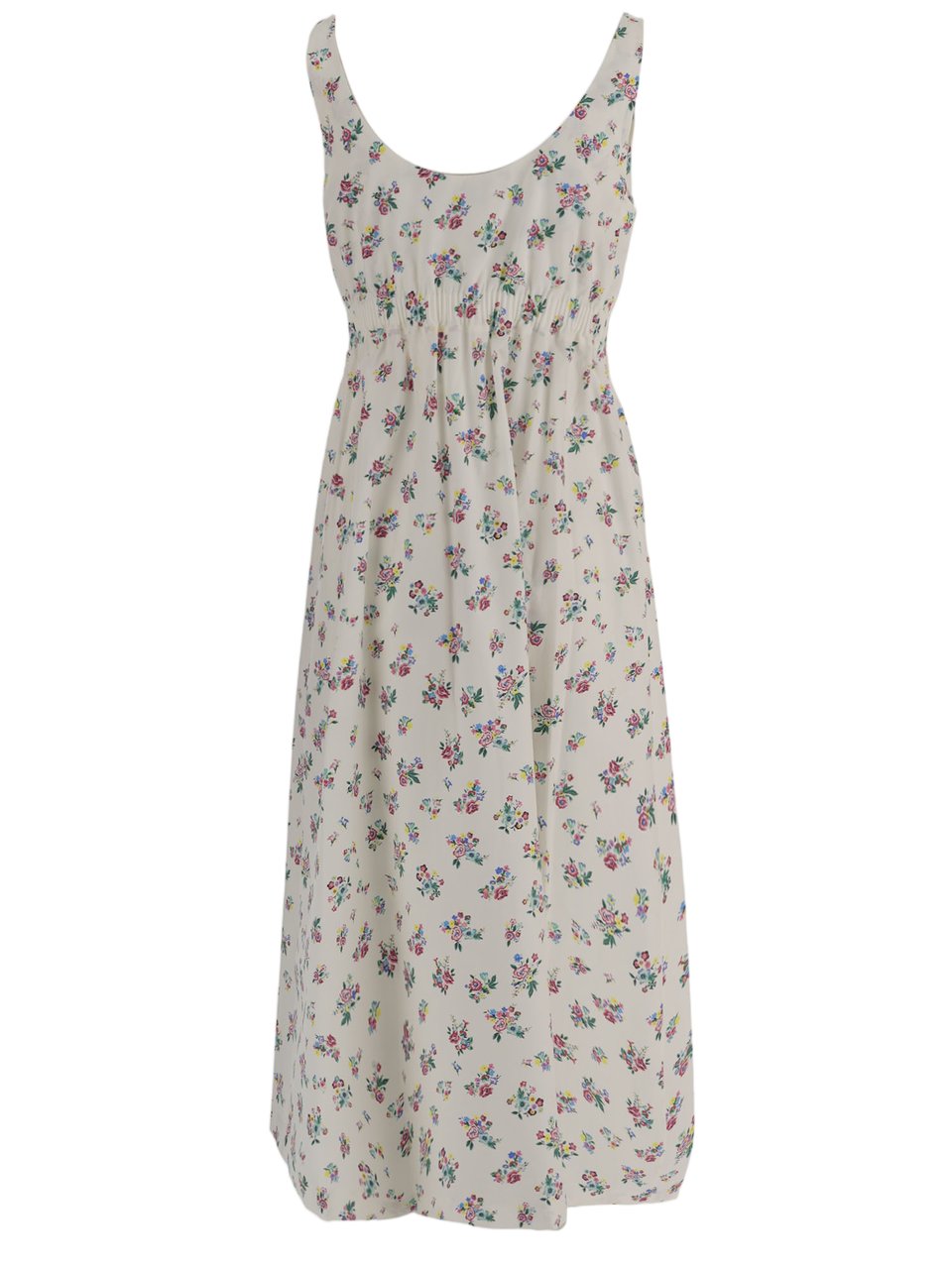 Tory Burch Sleeveless Cotton Dress With Floral Pattern Wit