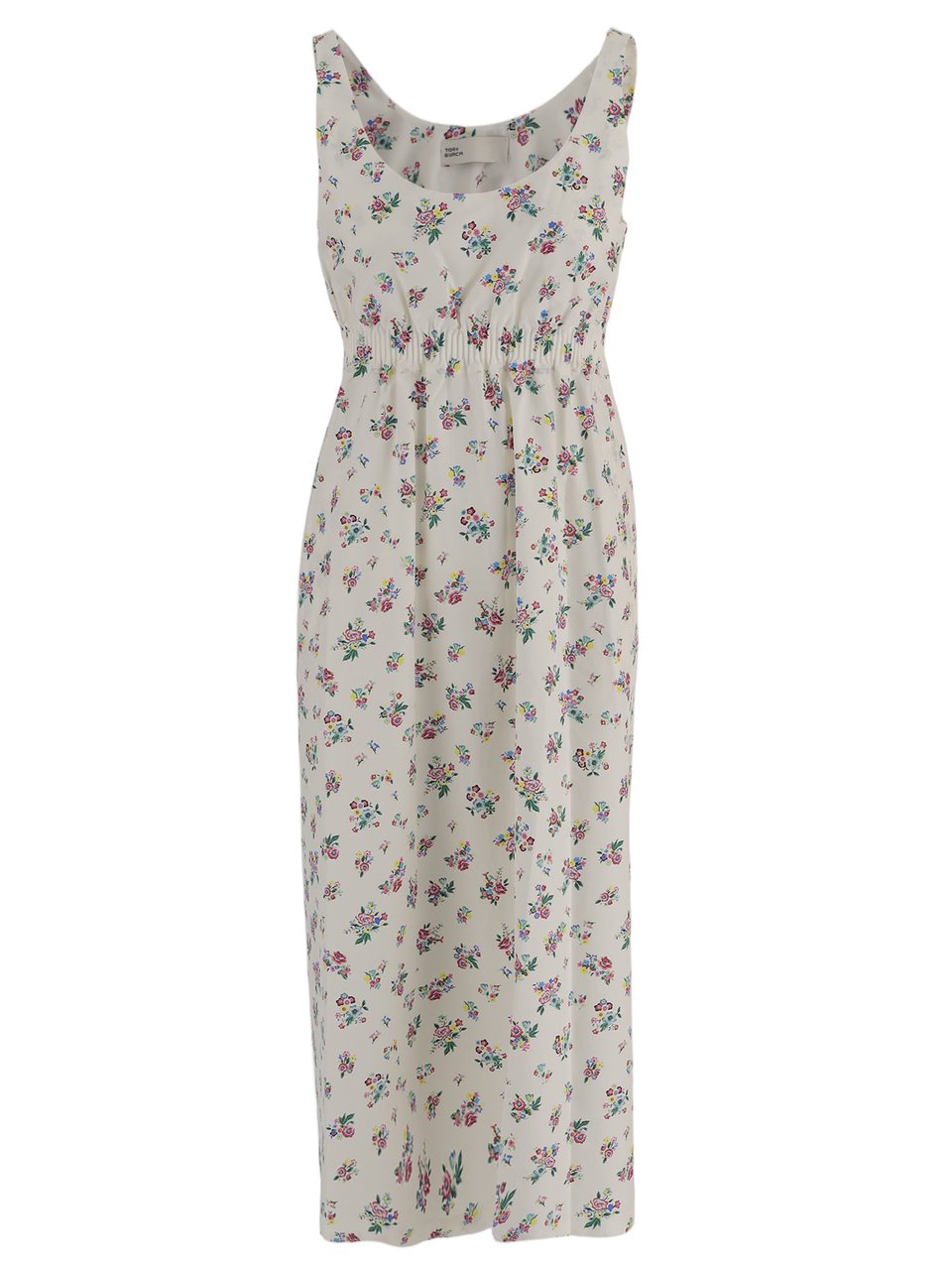 Tory Burch Sleeveless Cotton Dress With Floral Pattern Wit