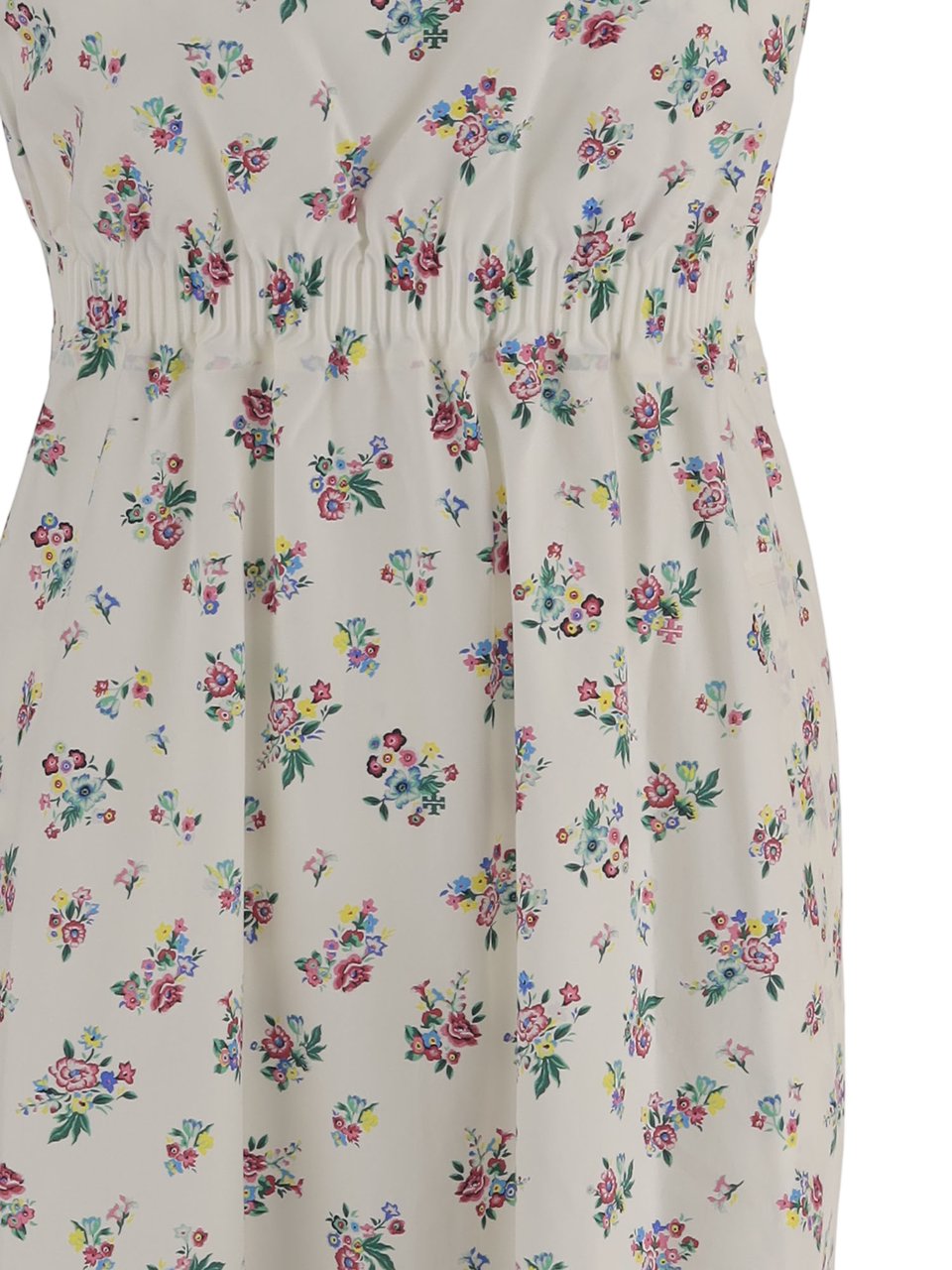 Tory Burch Sleeveless Cotton Dress With Floral Pattern Wit