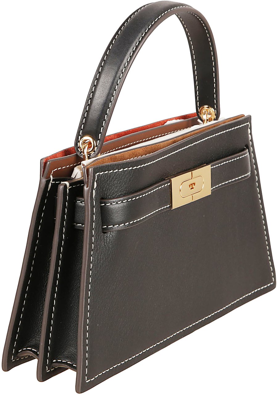 Tory Burch Lee Radziwill Petite Leather Crossbody Bag Zwart