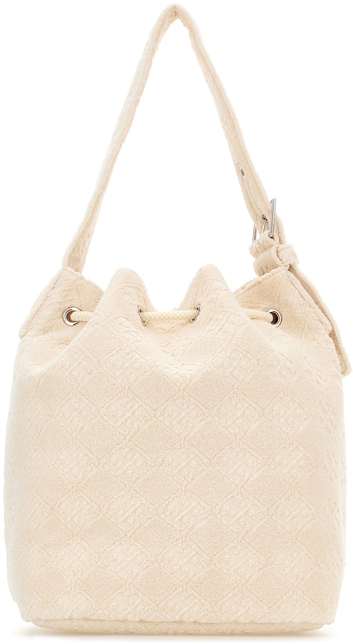 Tory Burch Ivory terry fabric bucket bag Neutraal