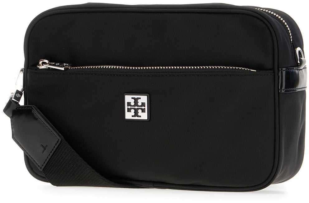 Tory Burch Tory Burch Black fabric crossbody bag Zwart
