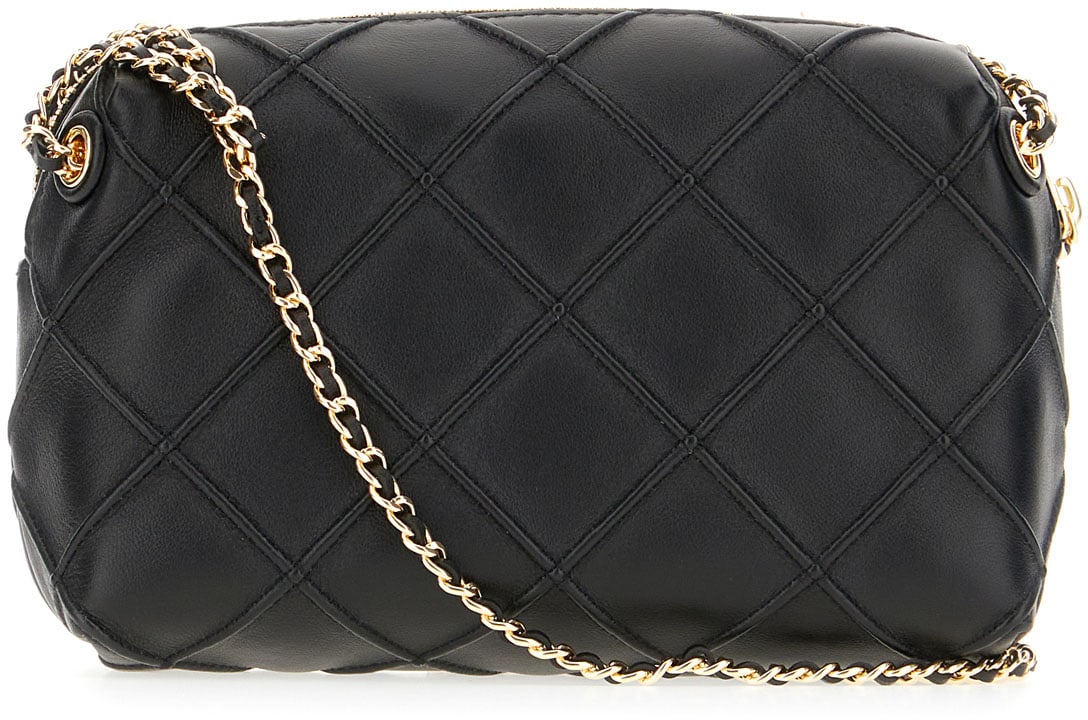 Tory Burch Black nappa leather crossbody bag Zwart