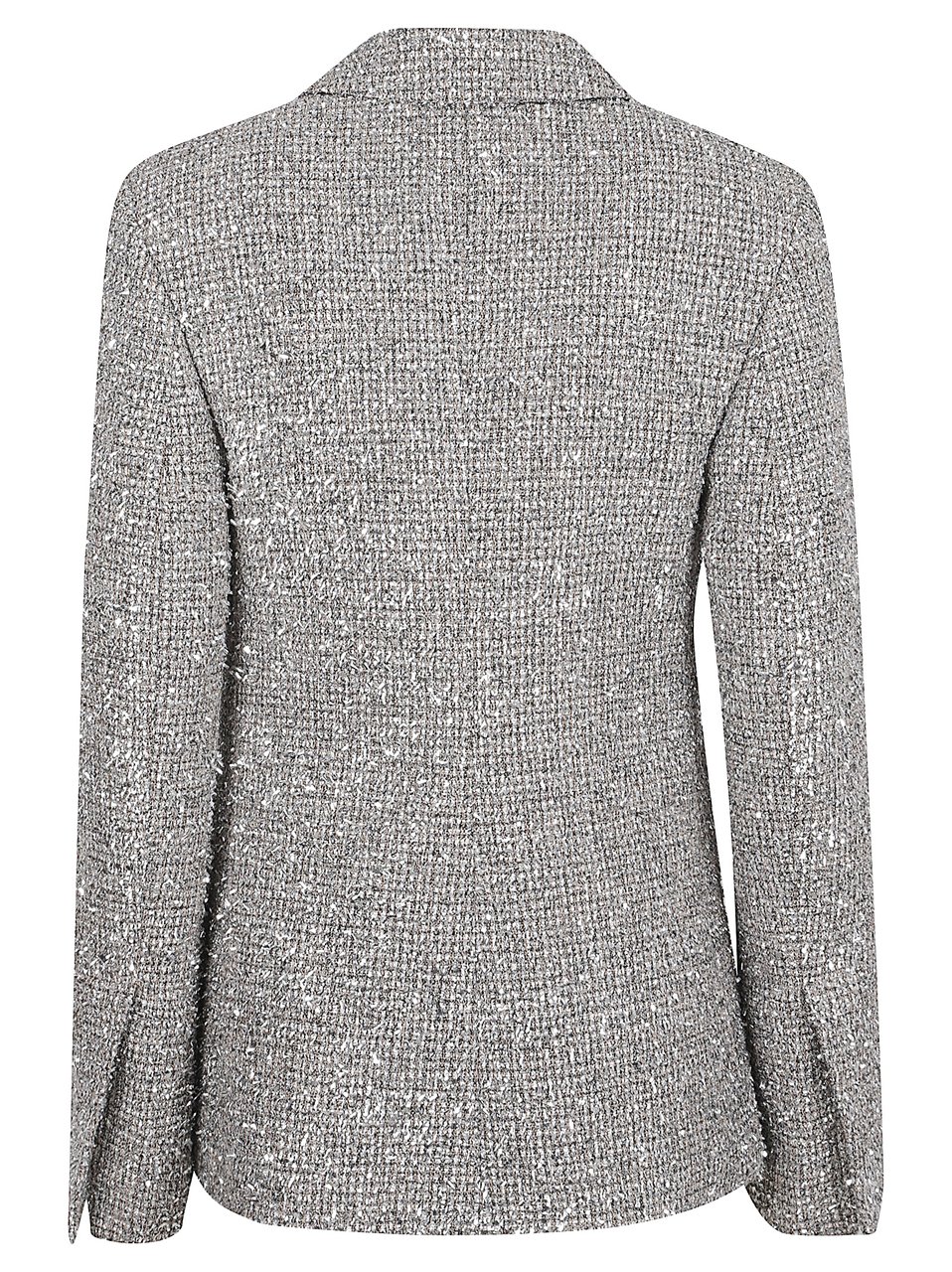 Tory Burch Tweed Blazer with Metallic Threads Grijs