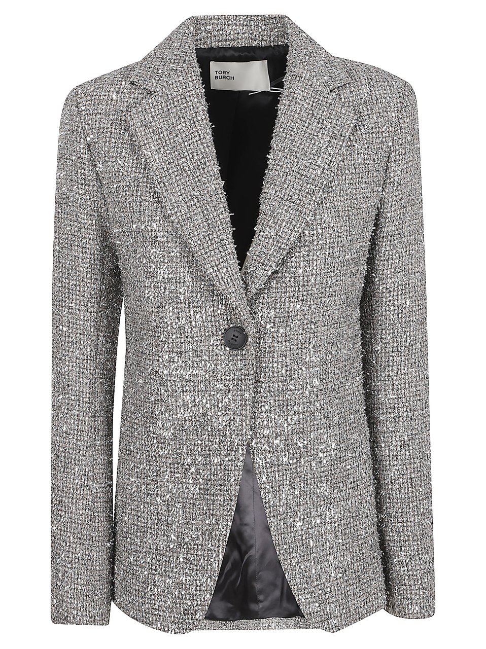 Tory Burch Tweed Blazer with Metallic Threads Grijs