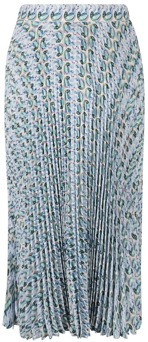 Tory Burch Pleated Skirt With Unique Pattern Blauw