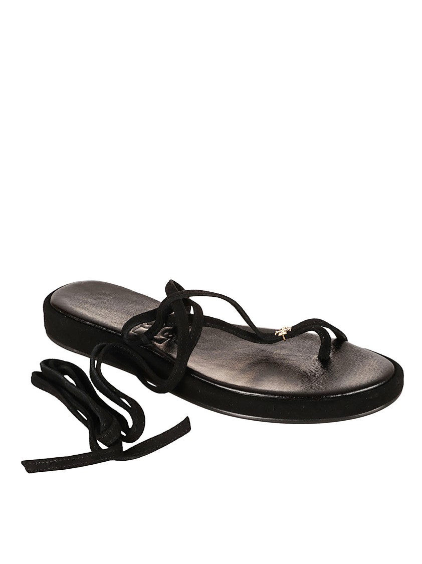 Tory Burch Delicate Black Suede Sandals Zwart
