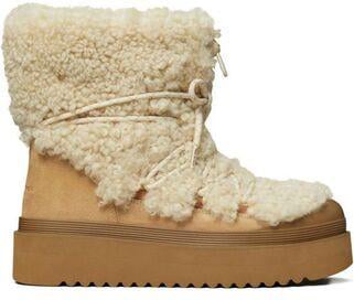 Tory Burch Mellow Shearling Lace Up Boot Bruin