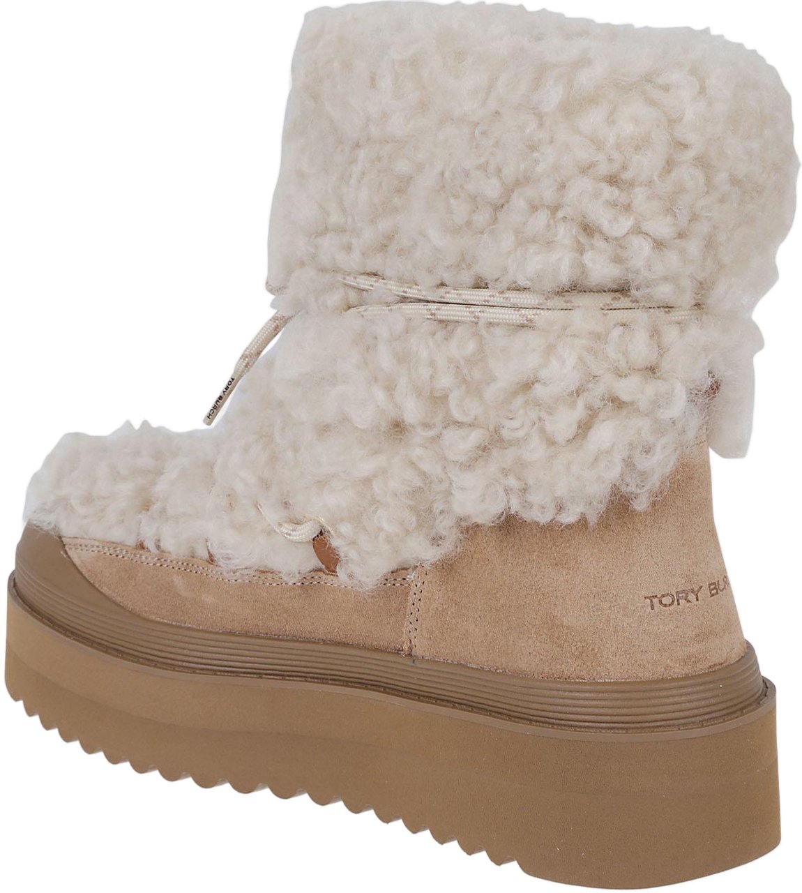 Tory Burch Mellow Shearling Lace Up Boot Bruin