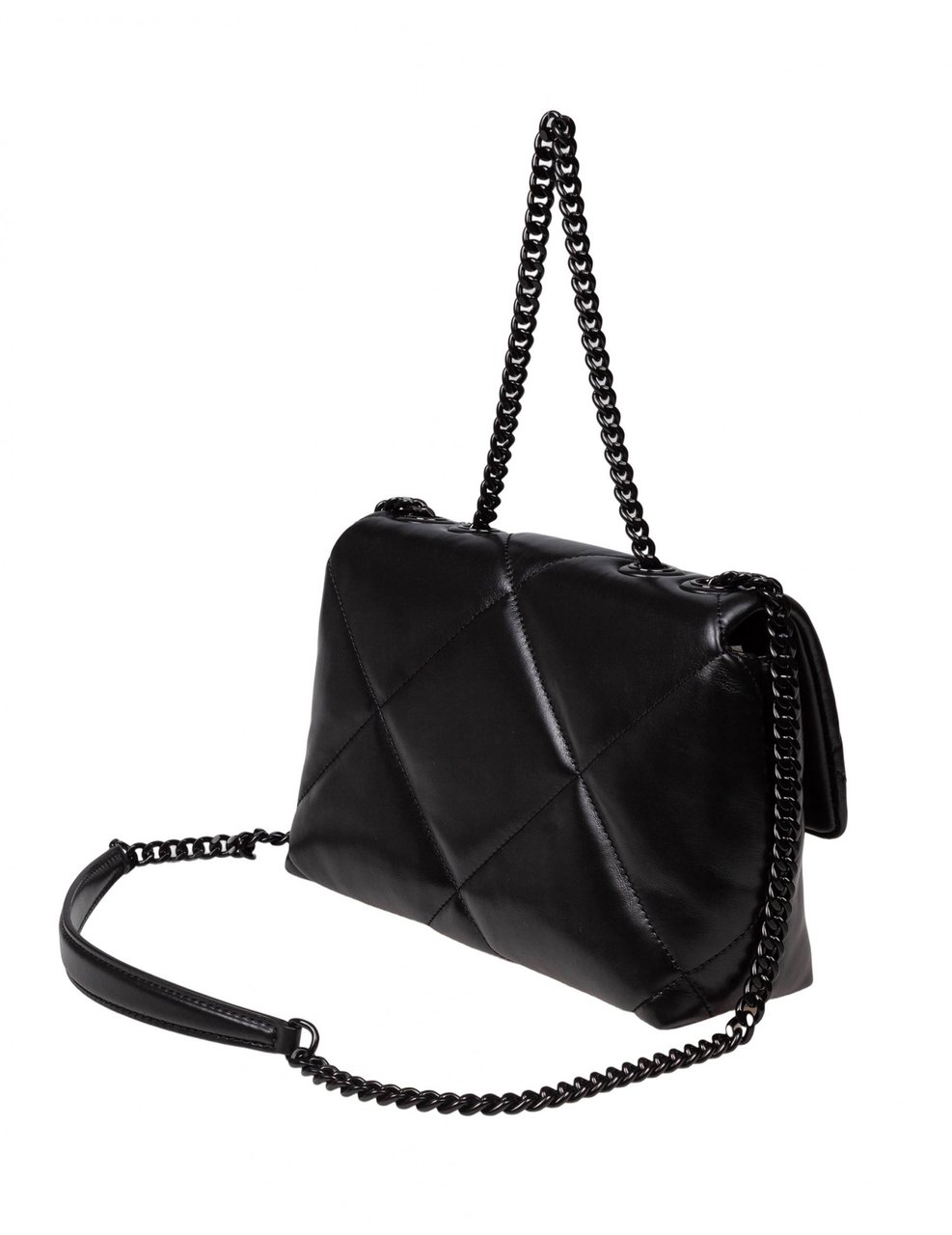 Tory Burch Tory burch kira diamond quilt shoulder bags in quilted leather color black Zwart