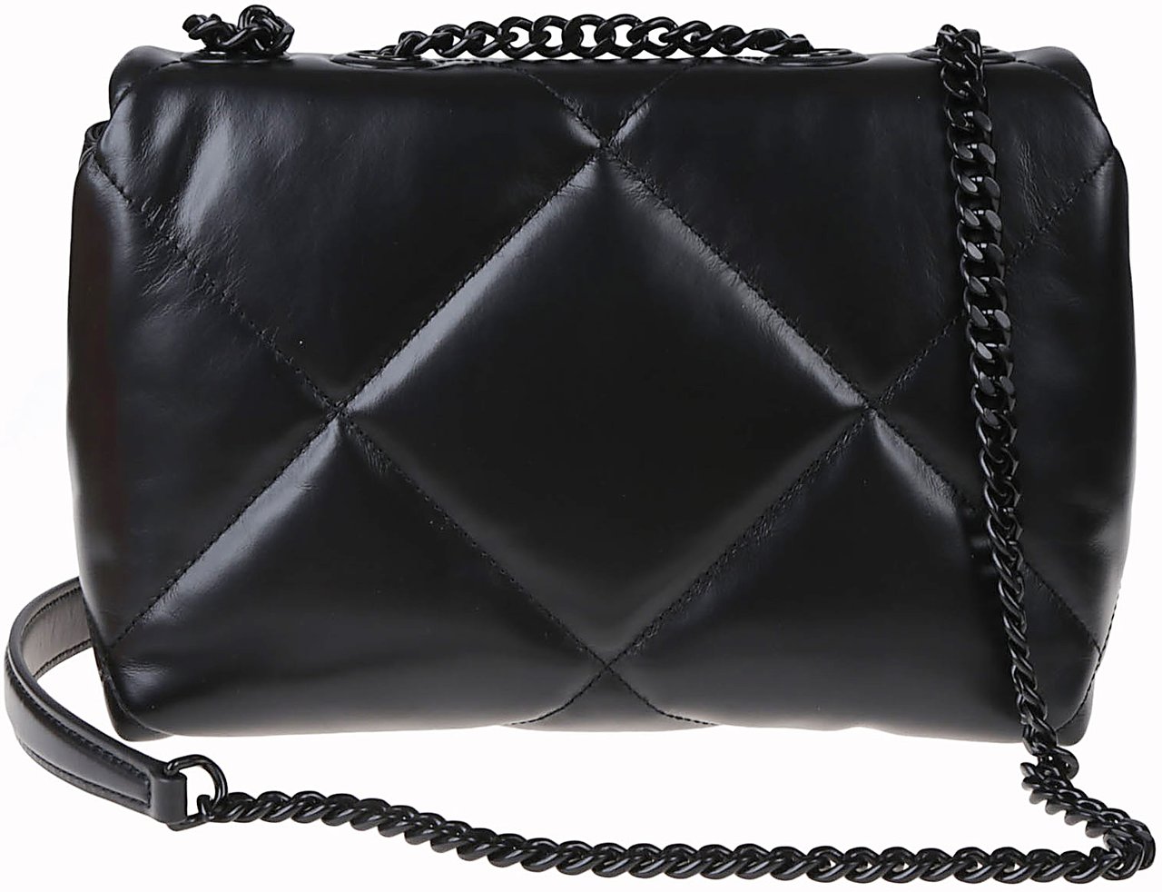 Tory Burch Small Kira Diamond Quilt Convertible Shoulder Bag Black Zwart