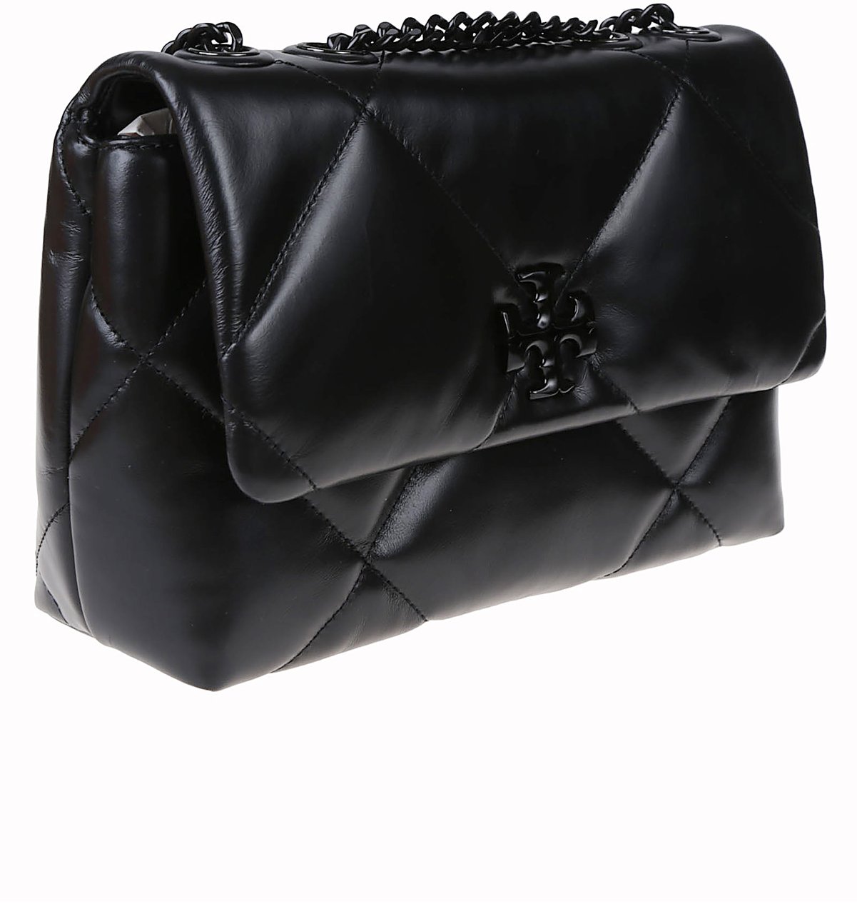Tory Burch Small Kira Diamond Quilt Convertible Shoulder Bag Black Zwart