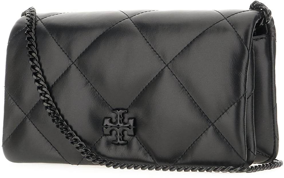 Tory Burch Black leather Kira shoulder bag Zwart