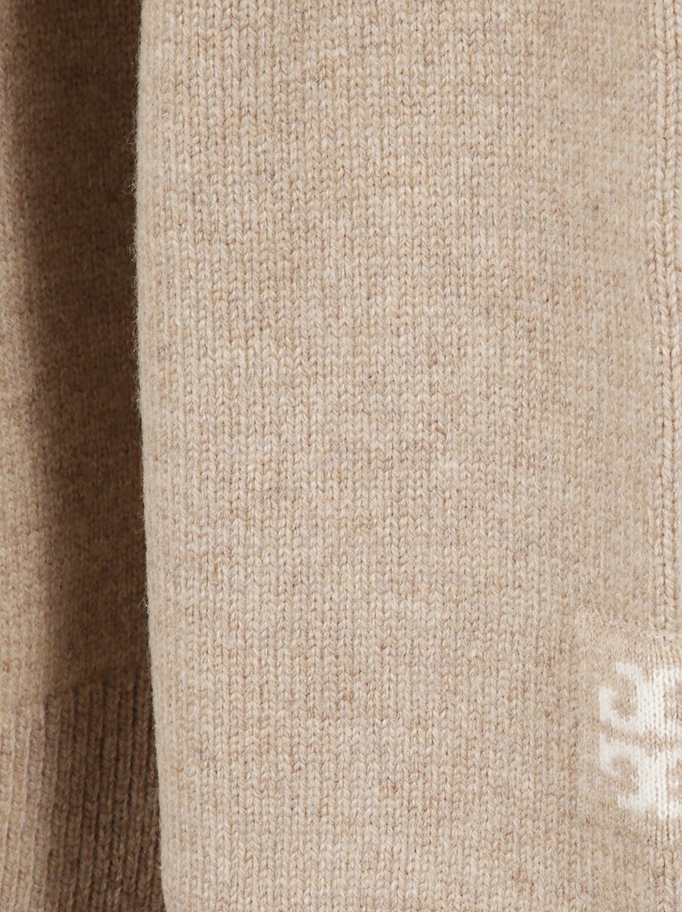 Tory Burch Relaxed Fit Wool Sweater With Button Closure Neutraal