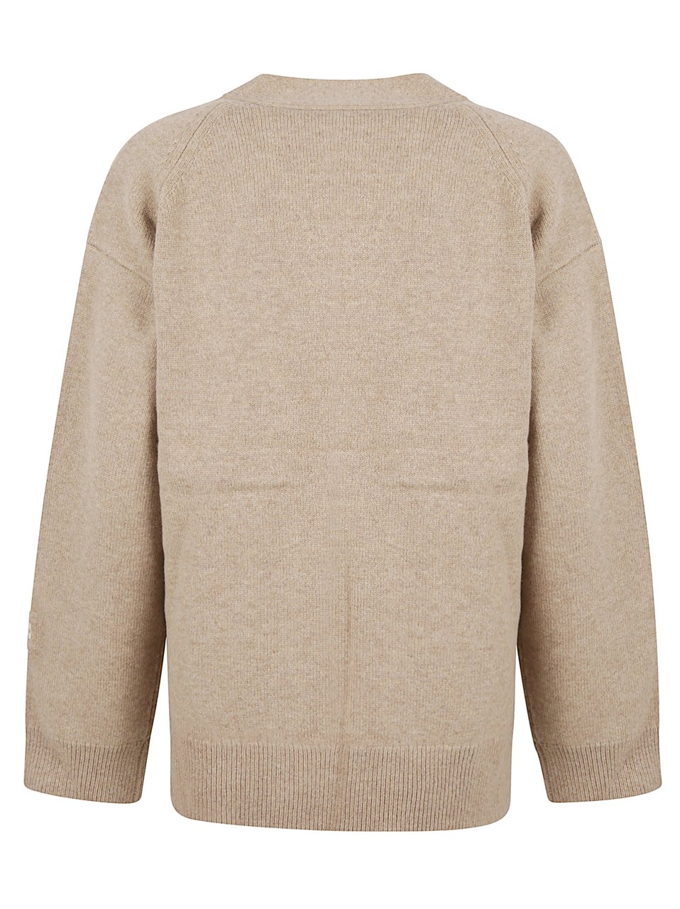 Tory Burch Relaxed Fit Wool Sweater With Button Closure Neutraal