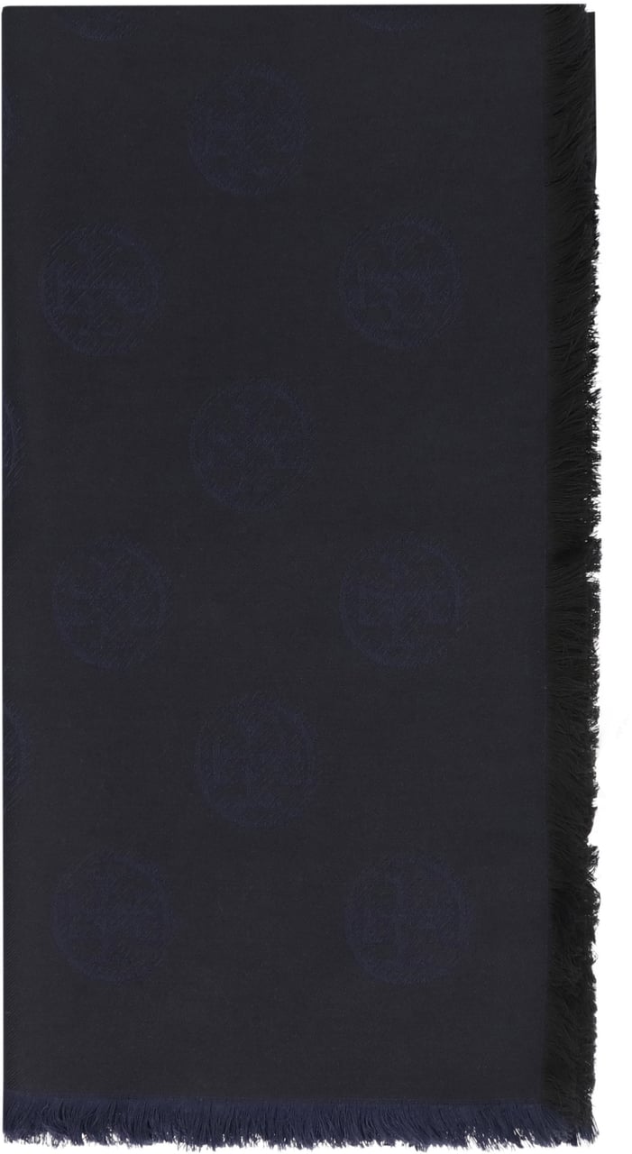 Tory Burch Wool and silk scarf Blauw