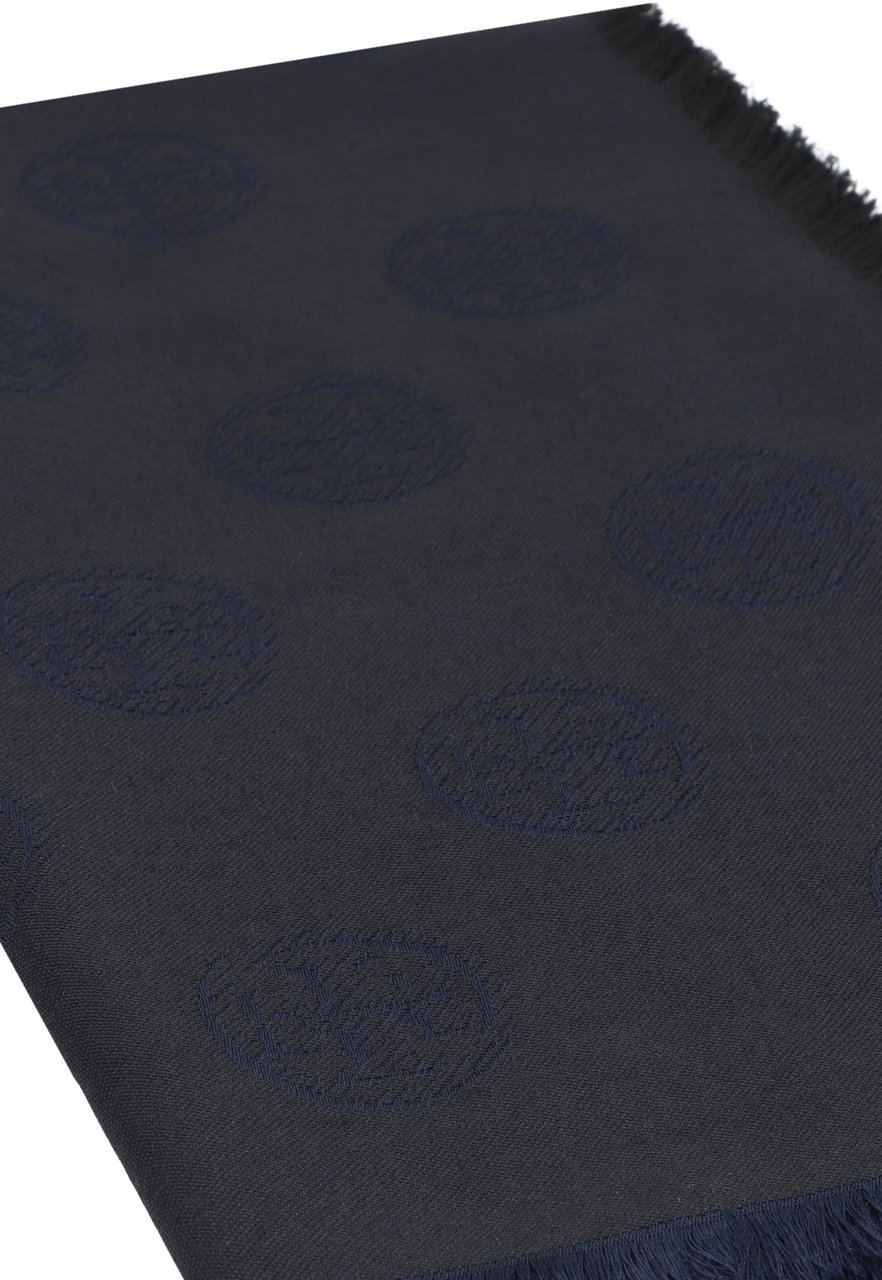 Tory Burch Wool and silk scarf Blauw