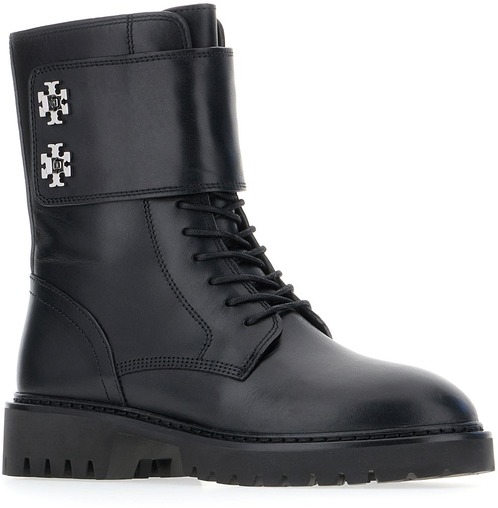 Tory Burch Black leather ankle boots Zwart